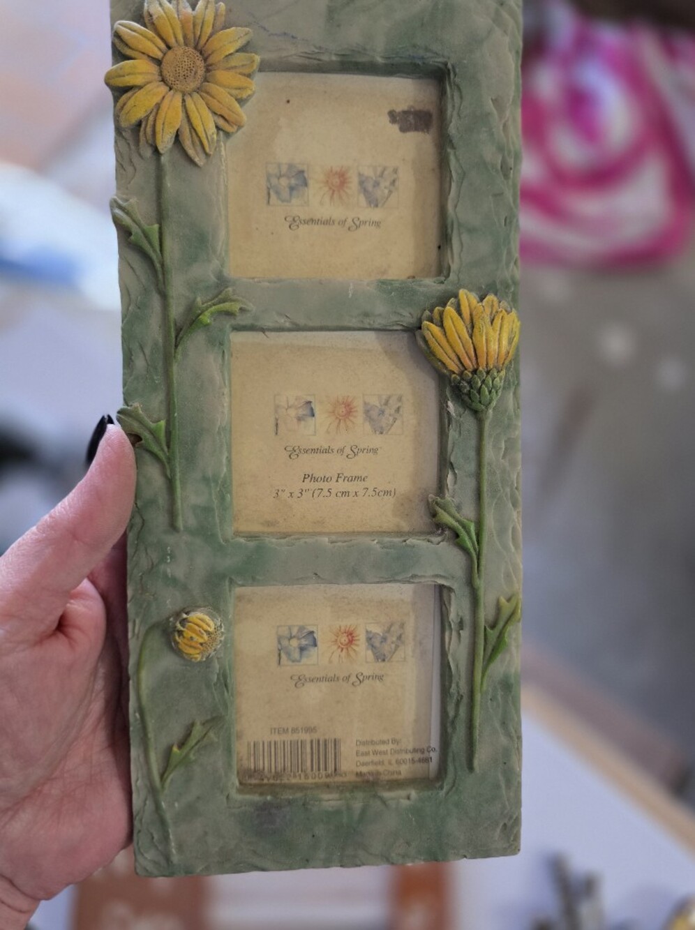 Green and Yellow Floral Multi-Opening Photo Frame